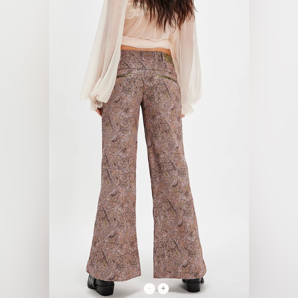 Free People Aster Jacquard Flares Low Rise Boho 70s Flare Pants Size 6 NWT - Picture 5 of 13